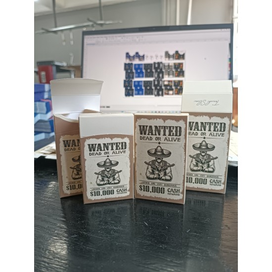 Slim Kapaklı Kovboy temalı Çok Amaçlı Boş Kutu - 2000 Adet