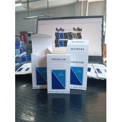 Slim Kapaklı beyaz üzerine yerleştirilmiş mavi tasarım - 2000 Adet