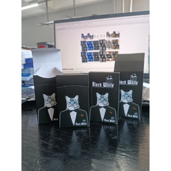 Slim Kapaklı God Father temalı kedi tasarım Çok Amaçlı Boş Kutu - 2000 Adet