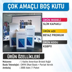 Slim Kapaklı Beyaz Premium - 2000 Adet