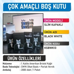 Slim Kapaklı Black White - 2000 Adet