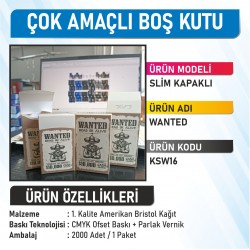 Slim Kapaklı Wanted - 2000 Adet