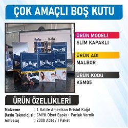 Slim Kapaklı Malbor - 2000 Adet