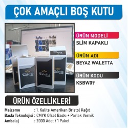 Slim Kapaklı Beyaz Waletta - 2000 Adet
